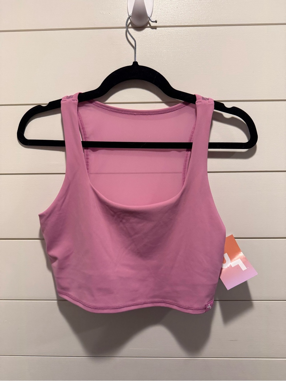 Joy Lab Mesh Back Cropped Pink Active Tank Top Built in bra
